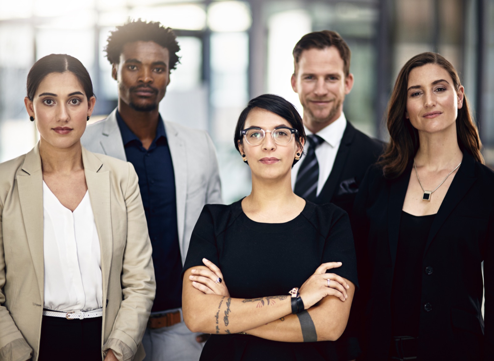 A team of business owners standing together